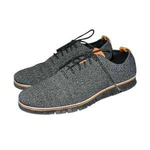 Cole Haan Men’s ZeroGrand Stitchlite Wingtip Oxford Black Gray Shoes Size 10